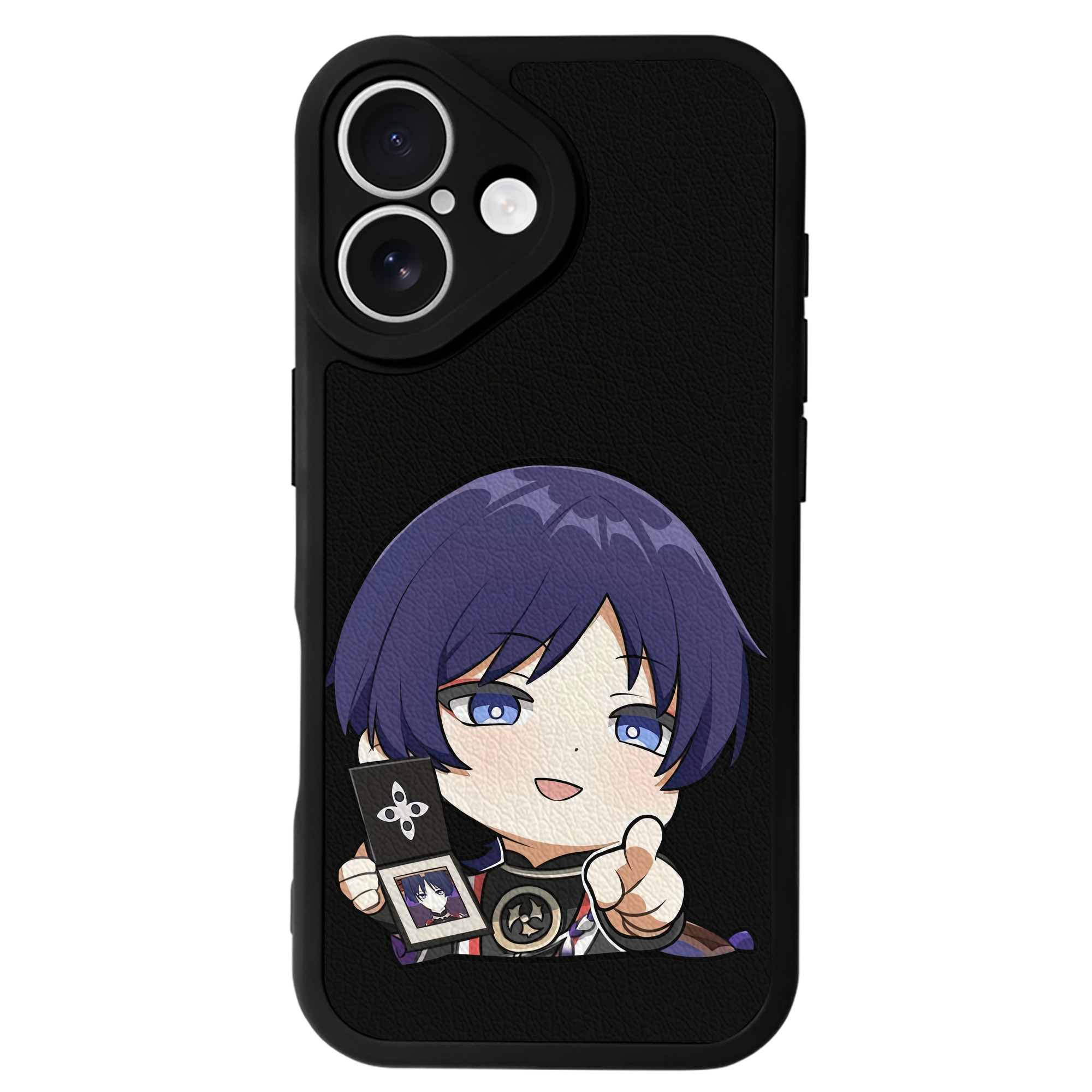 げんし神 さんペい genshin Sanpei 【iPhone 16シリーズ対応】シリコンスマホケース（レザー調） 材質：シリコン